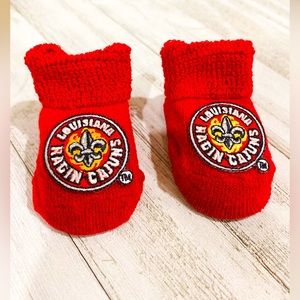 Newborn baby booties University of Louisiana Rajun Cajuns